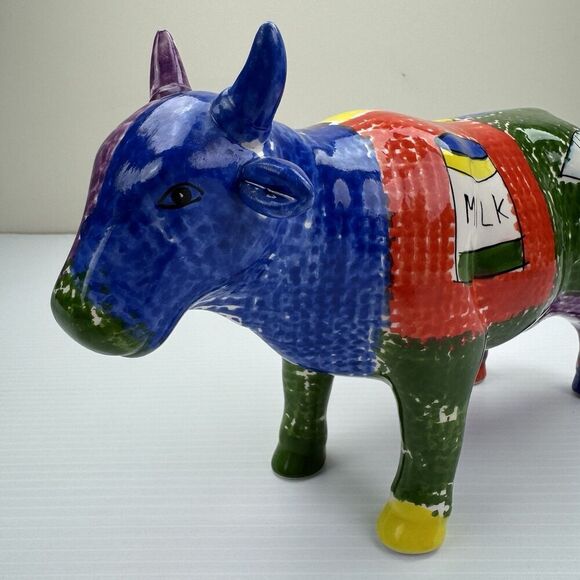 Ceramic Cow Coin Bank Milk Cream Statue Farmhouse Country Folk Art - Picture 3 of 15